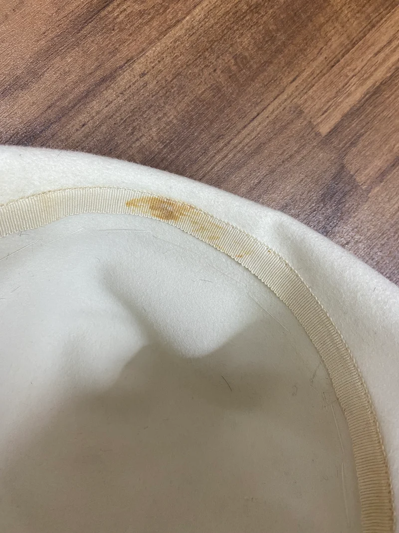 20er Jahre Topfhut, creme, Cloche Gr.56 Unikat, Handveredelt, Unikat