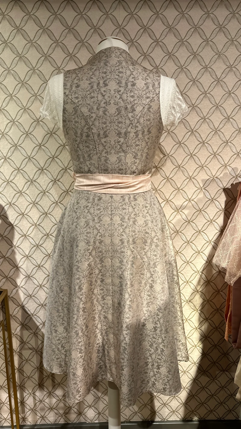 Dirndl Goldstich grau/rose 70cm