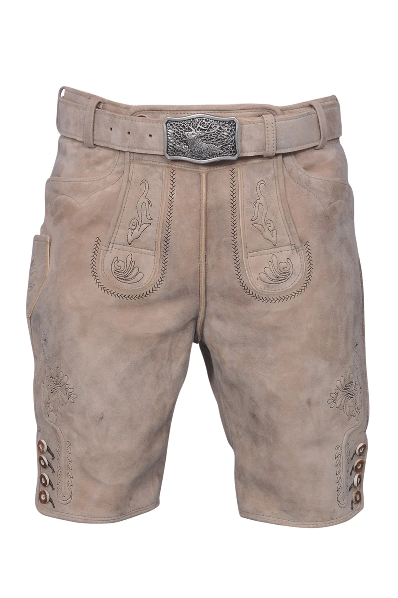 Lederhose G´Weih & Silk Arno Beton schwarz