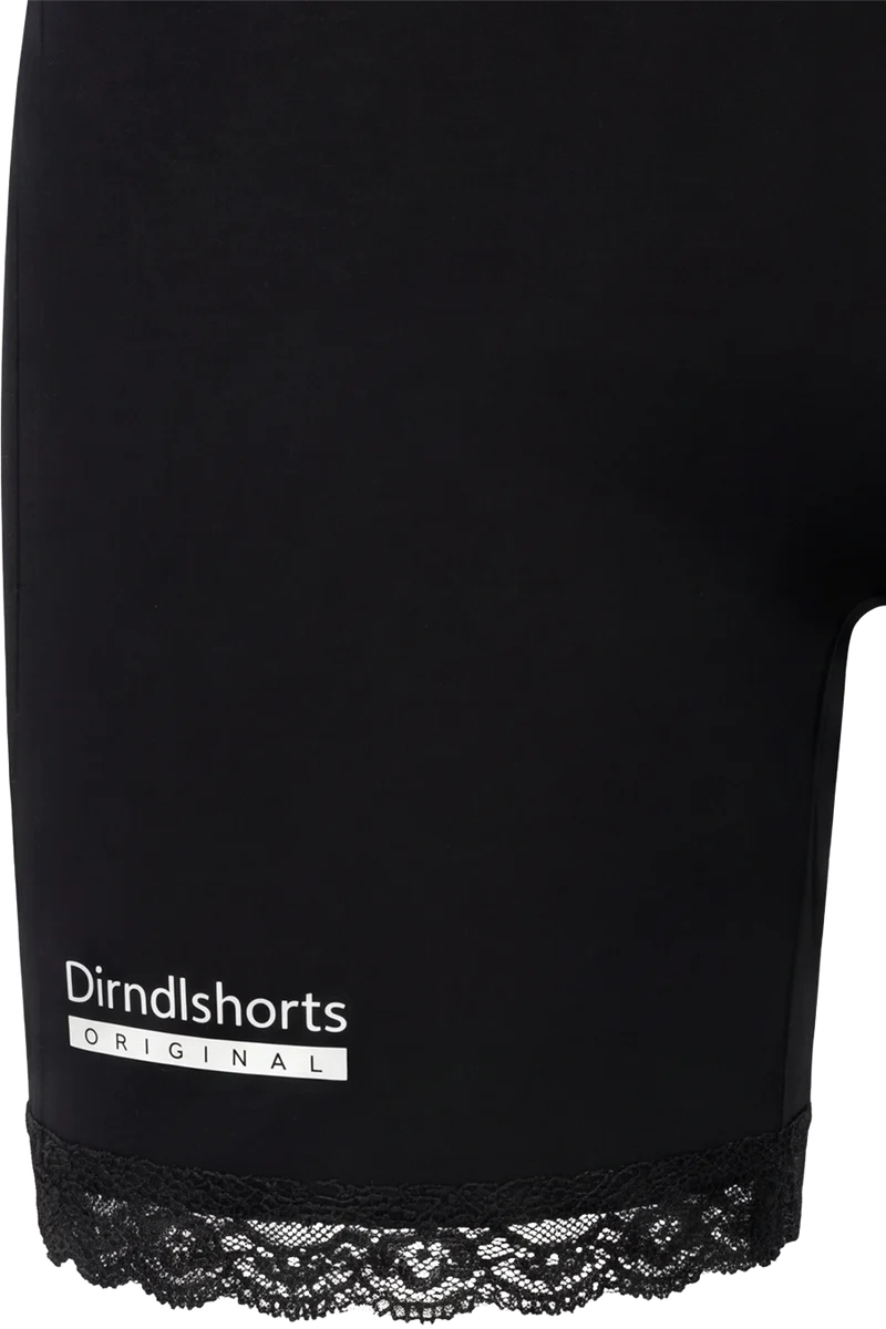 Damen Dirndlshorts mit Spitze - pure black
