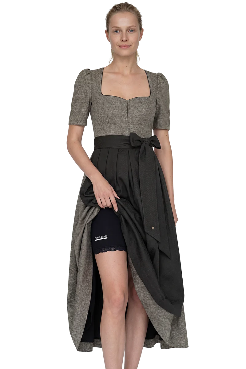 Damen Dirndlshorts mit Spitze - pure black