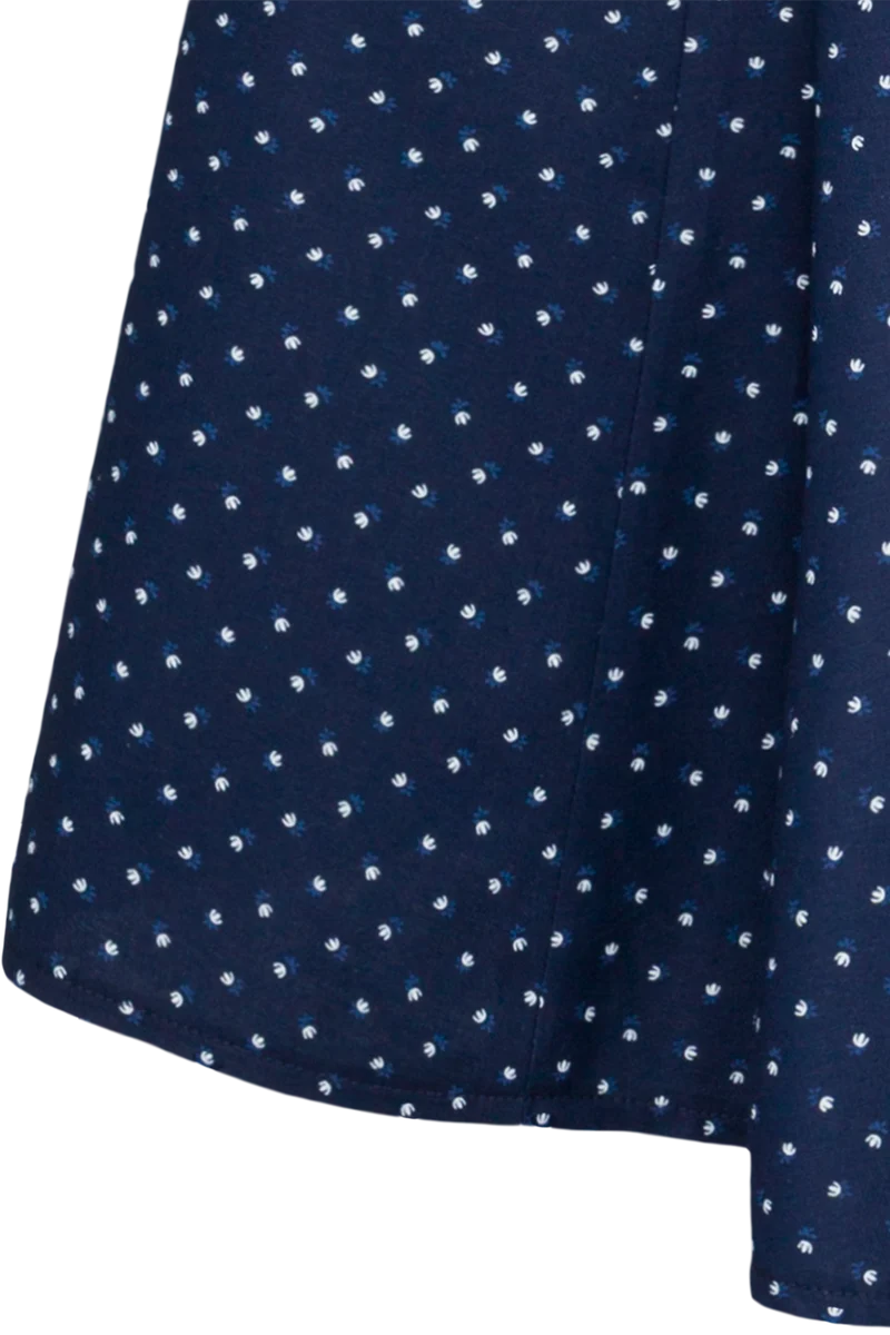 Langer Damen Baumwollrock mit Gummibund - marine