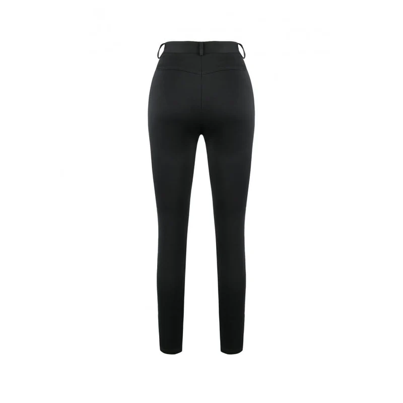 Gothic-Skinny-Hose für Damen mit floraler Spitzenapplikation und Schnürung