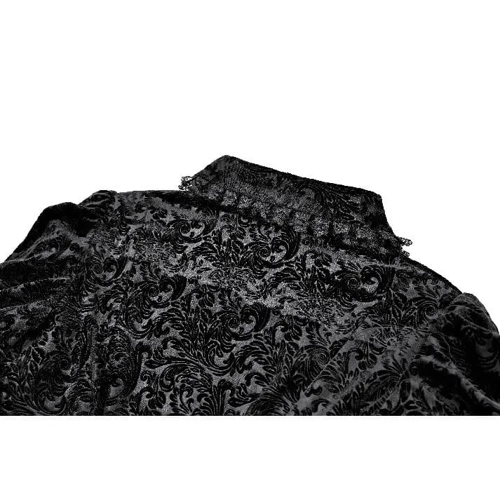 Gothic-Jacquard-Top für Damen mit Cut-out-Schnallenriemen und Glockenärmeln
