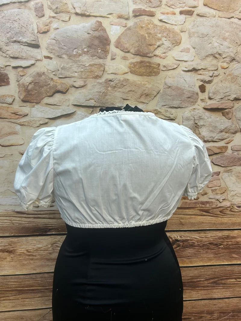 Vintage Dirndlbluse weiß - Gr. 46