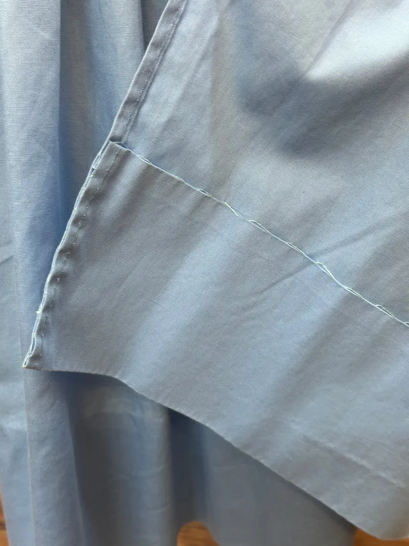 Vintage Dirndlschürze hellblau kurz – Baumwolle Trachten Schürze Damen