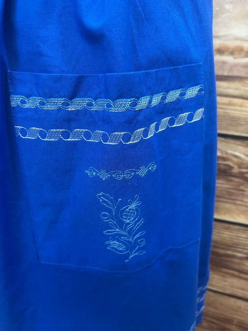 Vintage Dirndlschürze königsblau - 1970er,