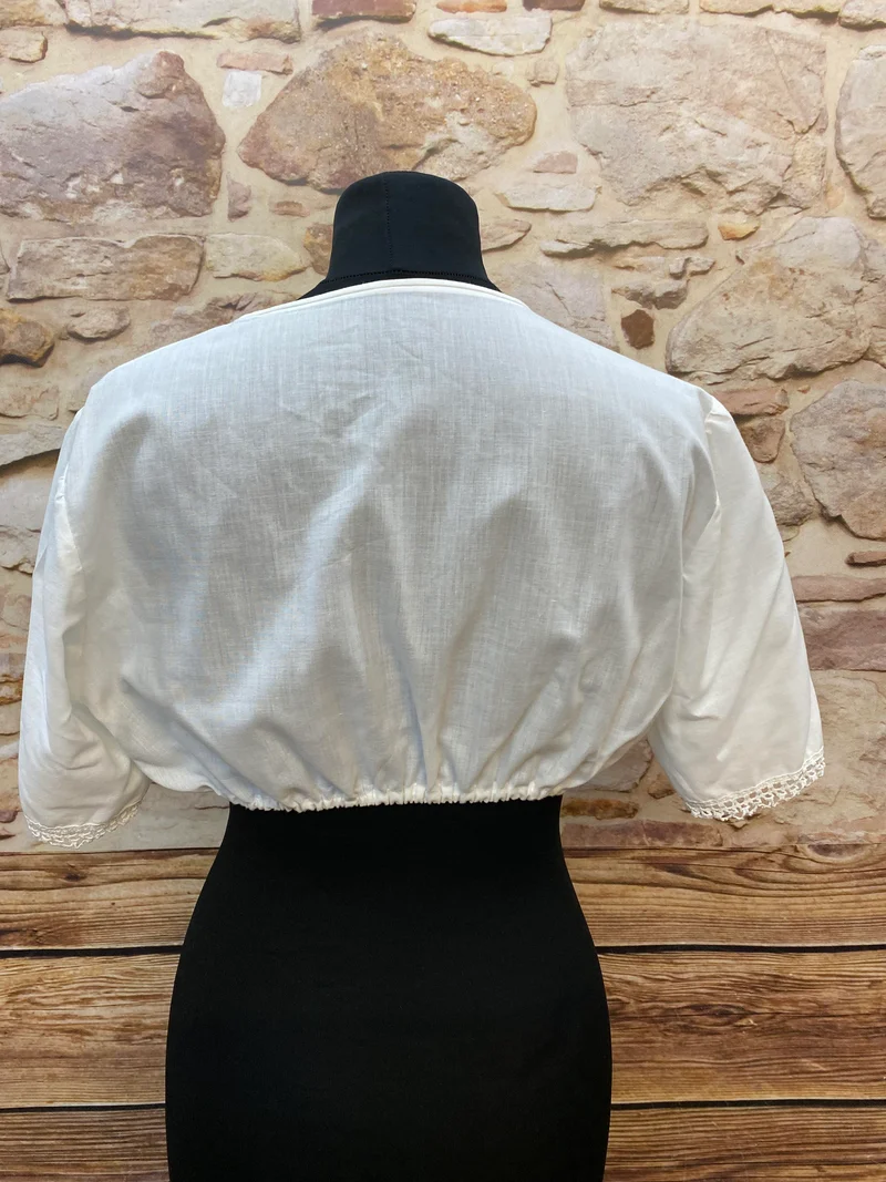 Vintage Dirndlbluse weiß - 1980er Jahre, Gr.42