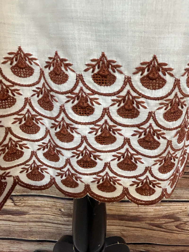 Vintage Dirndlschürze beige - Stickerei, kurz