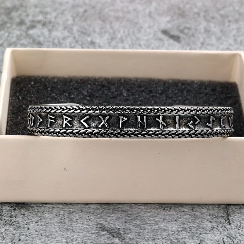 Punk-Vintage-Armband für Herren mit offenem Ärmel und Buchstabenmotiv