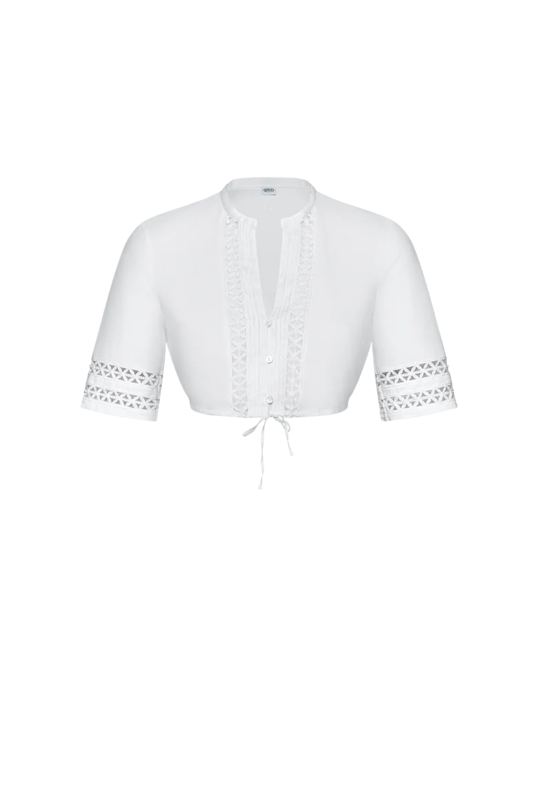 Dirndlbluse mit Spitzenbändern