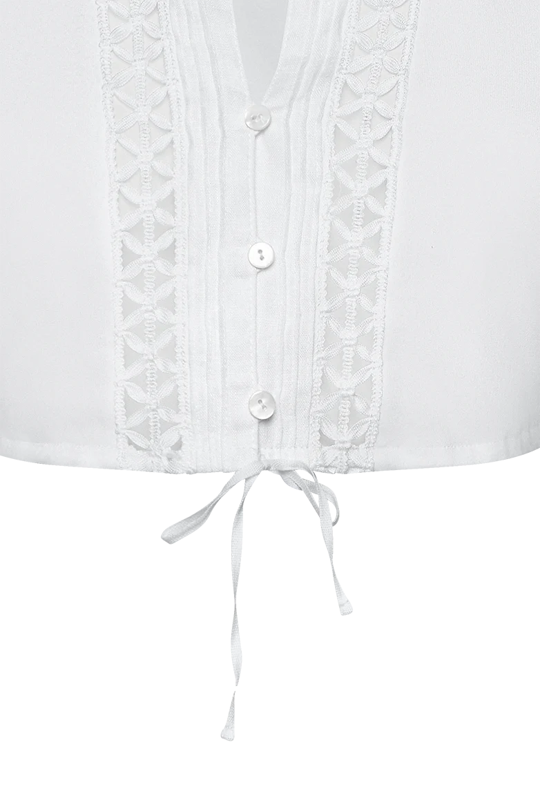 Dirndlbluse mit Spitzenbändern