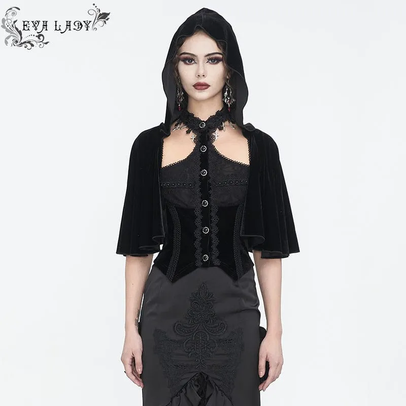 Gothic-Splice-Cape für Damen mit Neckholder-Samtoberteil
