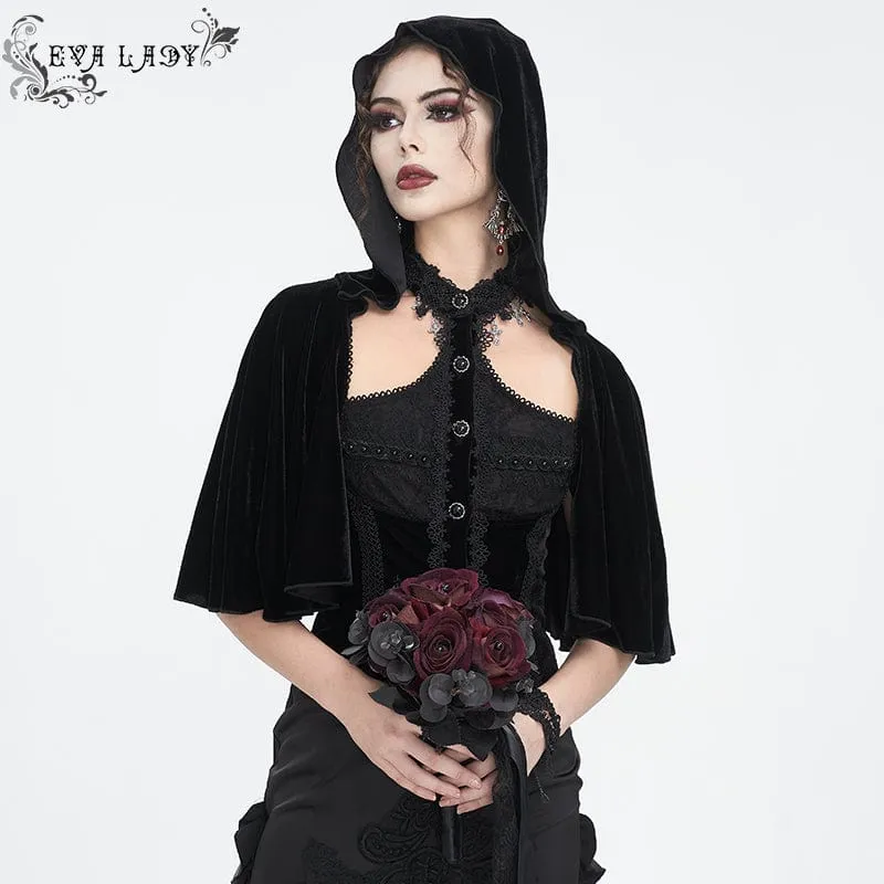 Gothic-Splice-Cape für Damen mit Neckholder-Samtoberteil