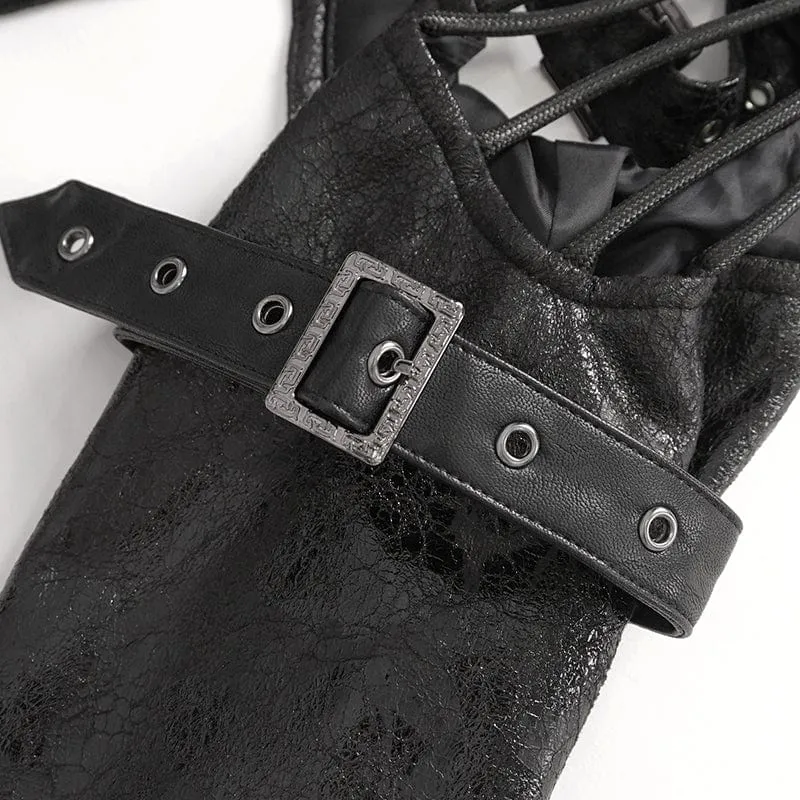 Punk-Geschirr aus Kunstleder mit Nieten für Damen in Schwarz
