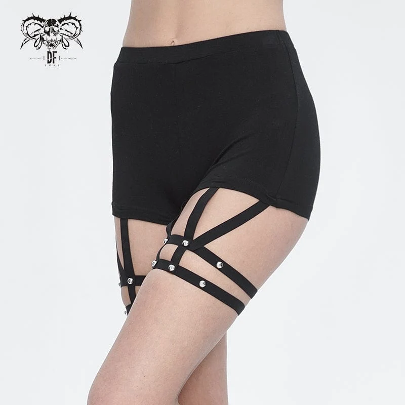Punk-Shorts mit Spaghettiträgern für Damen