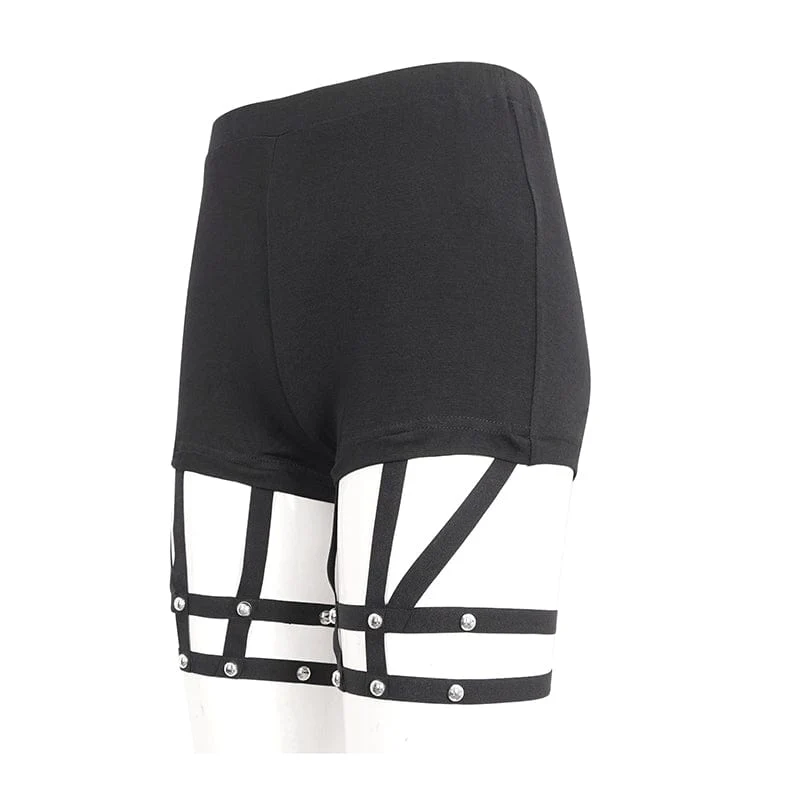 Punk-Shorts mit Spaghettiträgern für Damen
