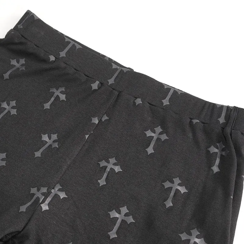 Damen-Leggings mit Punk-Ausschnitt und Spaghettiträgern