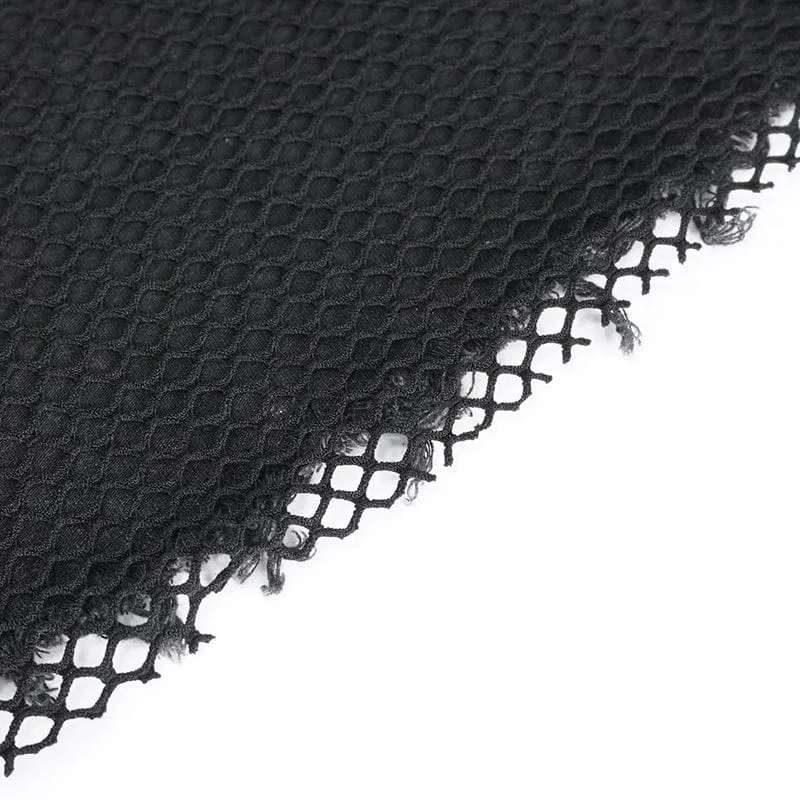 Damen-Punk-Mesh-Ösen-Rüschen-Schlaghose