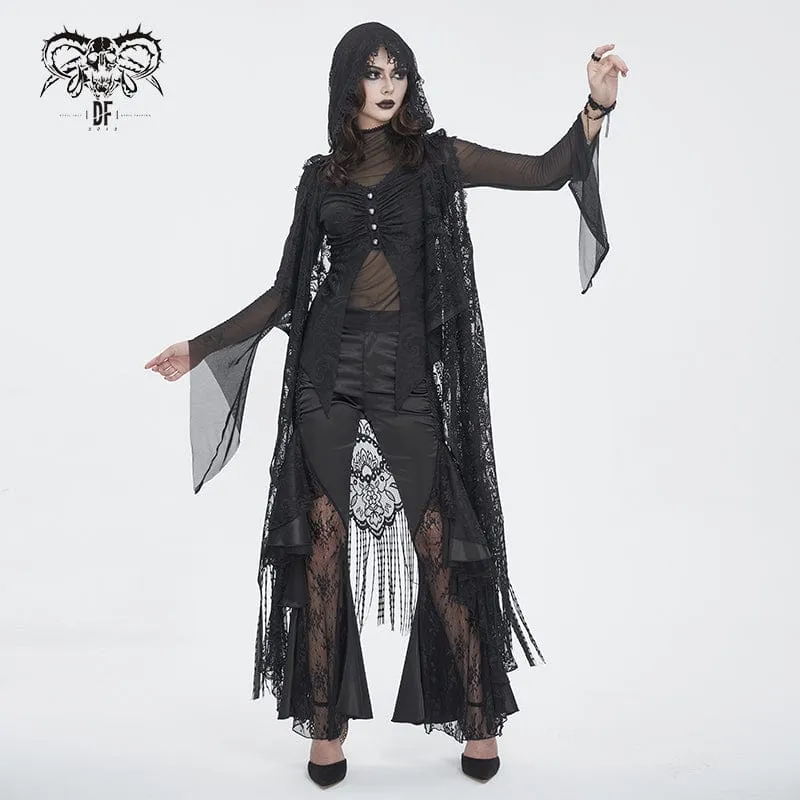 Damen-Gothic-Spitzen-Blumen-Schlaghose
