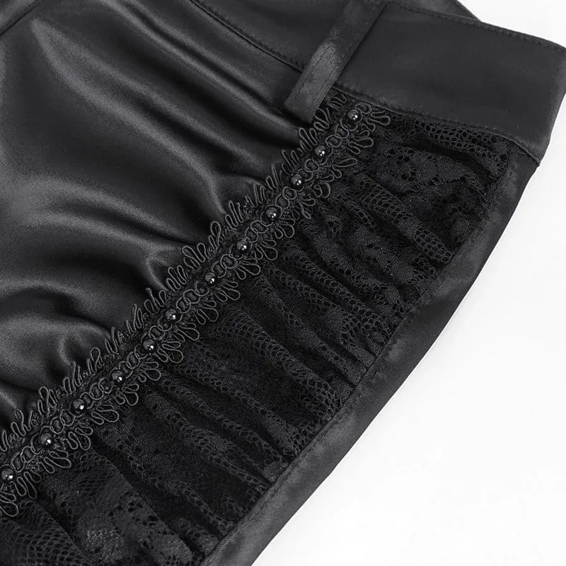 Damen-Gothic-Spitzen-Blumen-Schlaghose