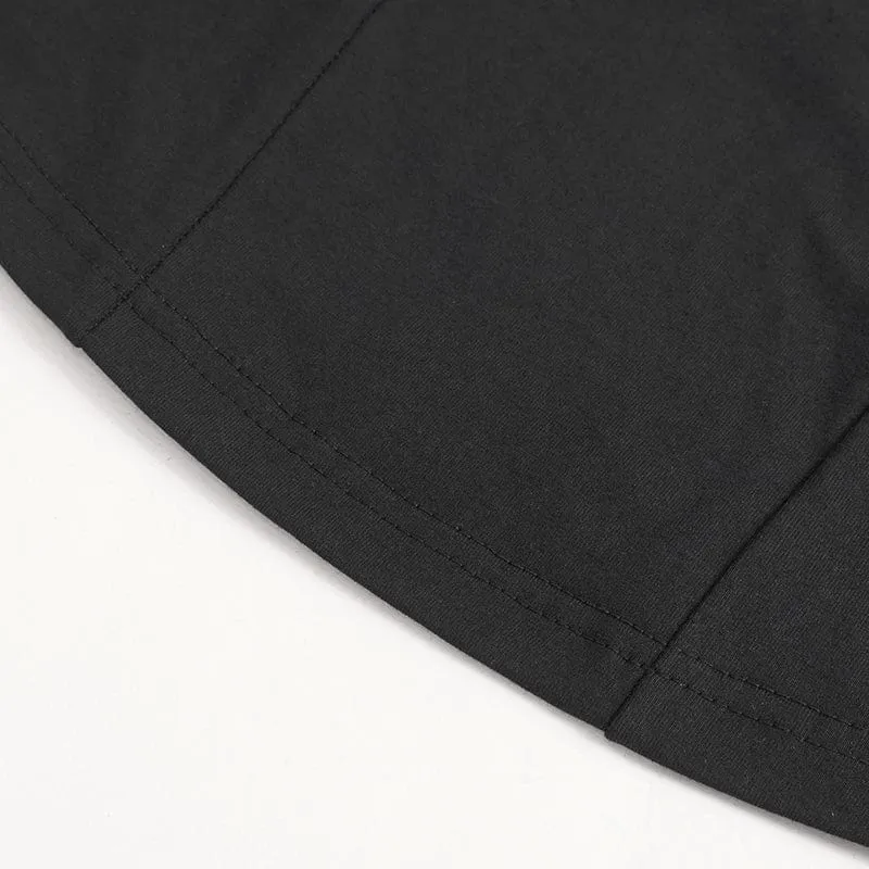 Kurzärmliges Damen-T-Shirt mit Punk-Ausschnitt und zerrissener Kette