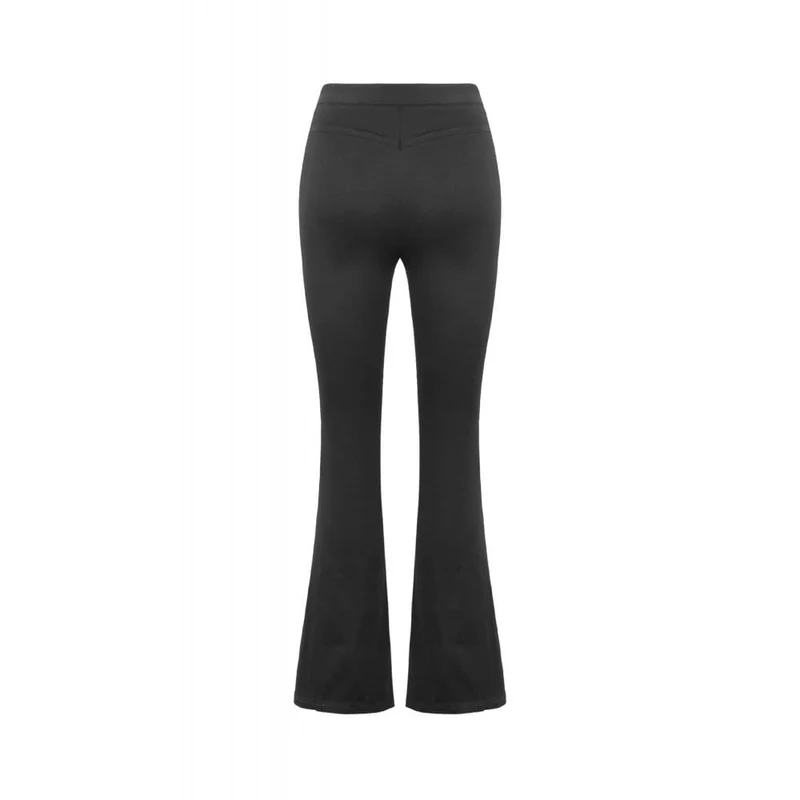 Punk-Schlaghose für Damen mit Schnallenriemen, Mesh-Patchwork-Einsätzen