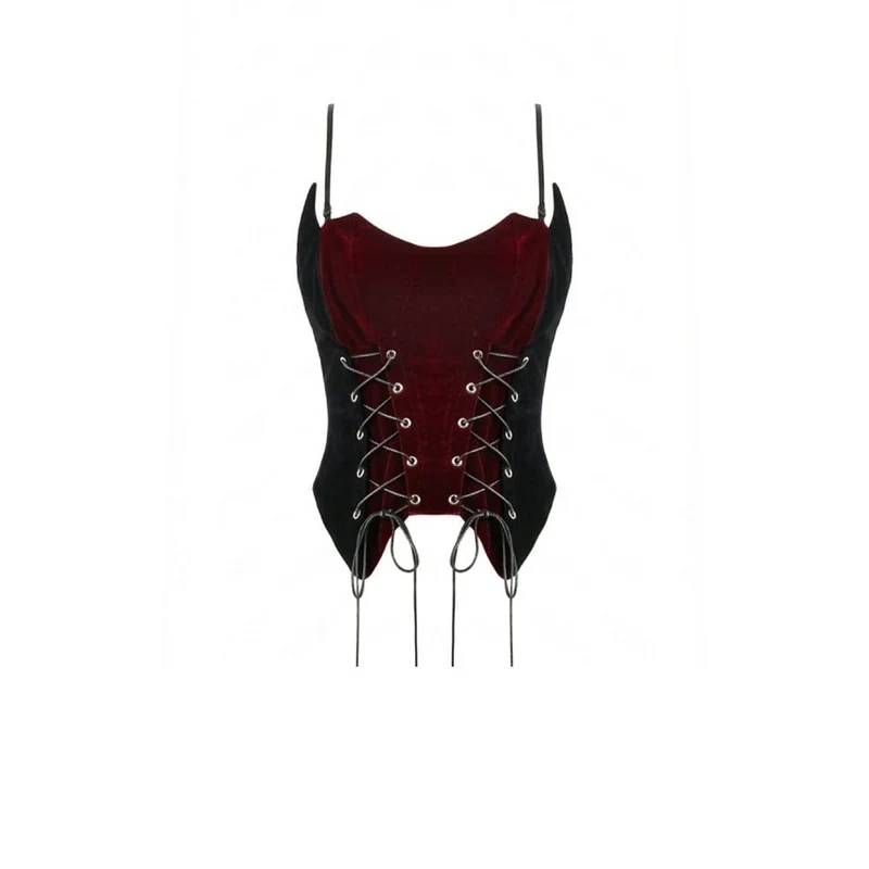 Gothic-Bustier für Damen mit kontrastfarbener Schnürung