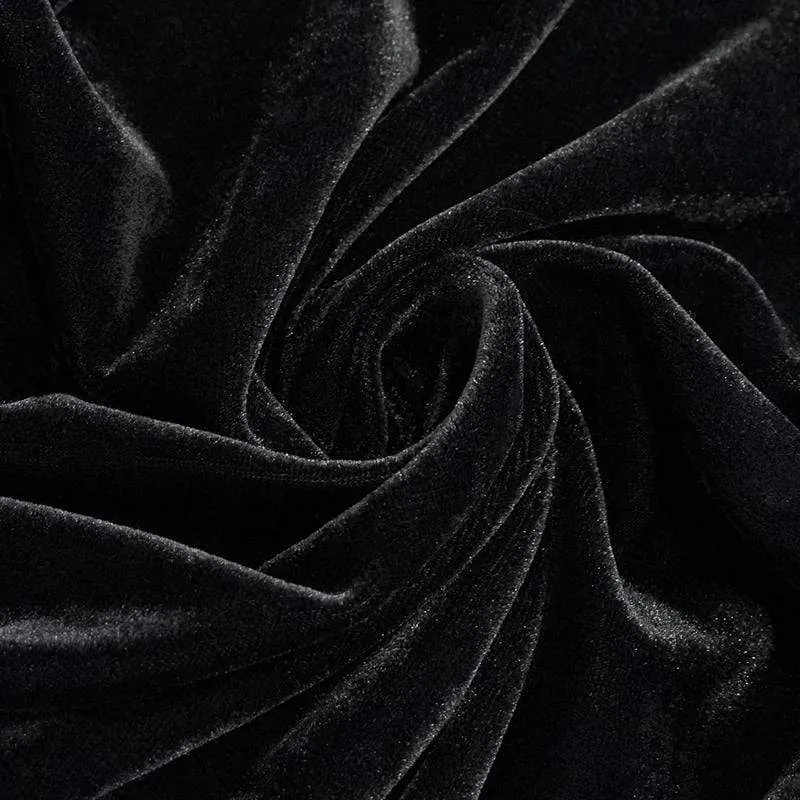 Schwarzes Brautkleid mit unregelmäßiger Blumenstickerei für Damen im Gothic-Stil
