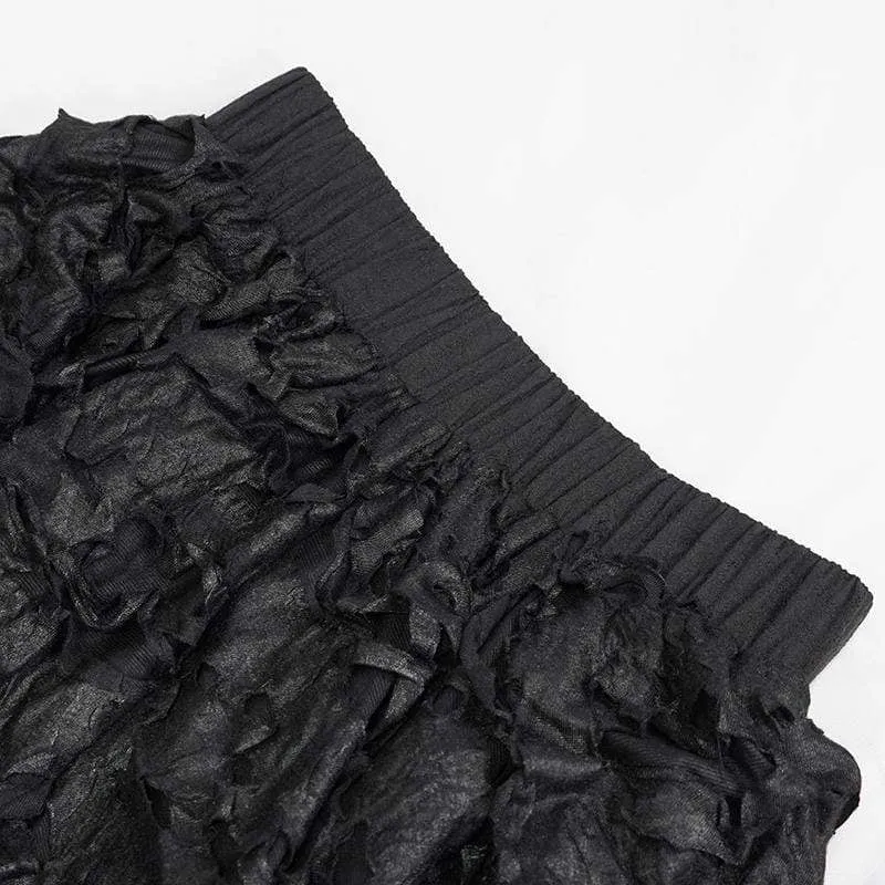Damen Gothic unregelmäßiger zerrissener schwarzer Rock