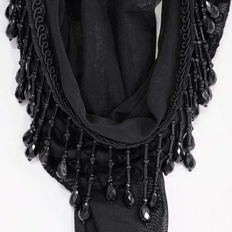 Gothic-Blumenstickerei für Damen durchsichtiges schwarzes Mesh-Oberteil