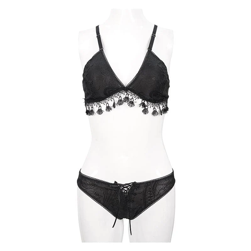 Frauen Gothic Schwarzes Kreuz über Schultergurt Bikini