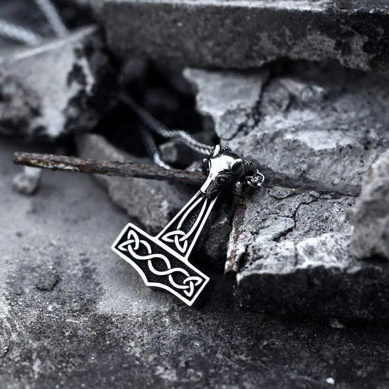 Punkfuchskopf-Halskette für Herren