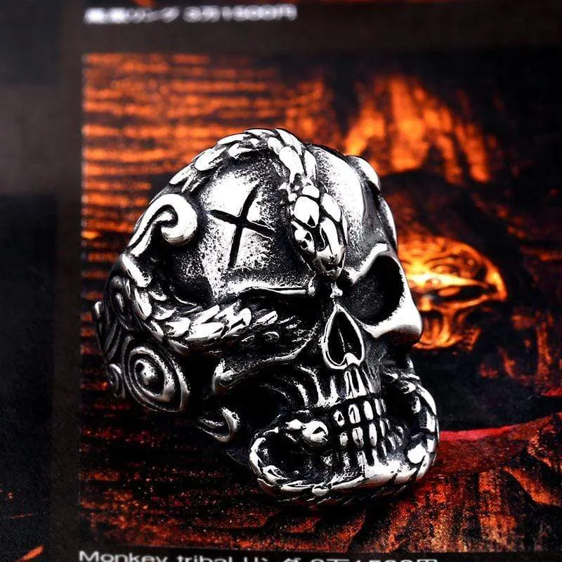 Gothic Punk Totenkopf Ring für Herren