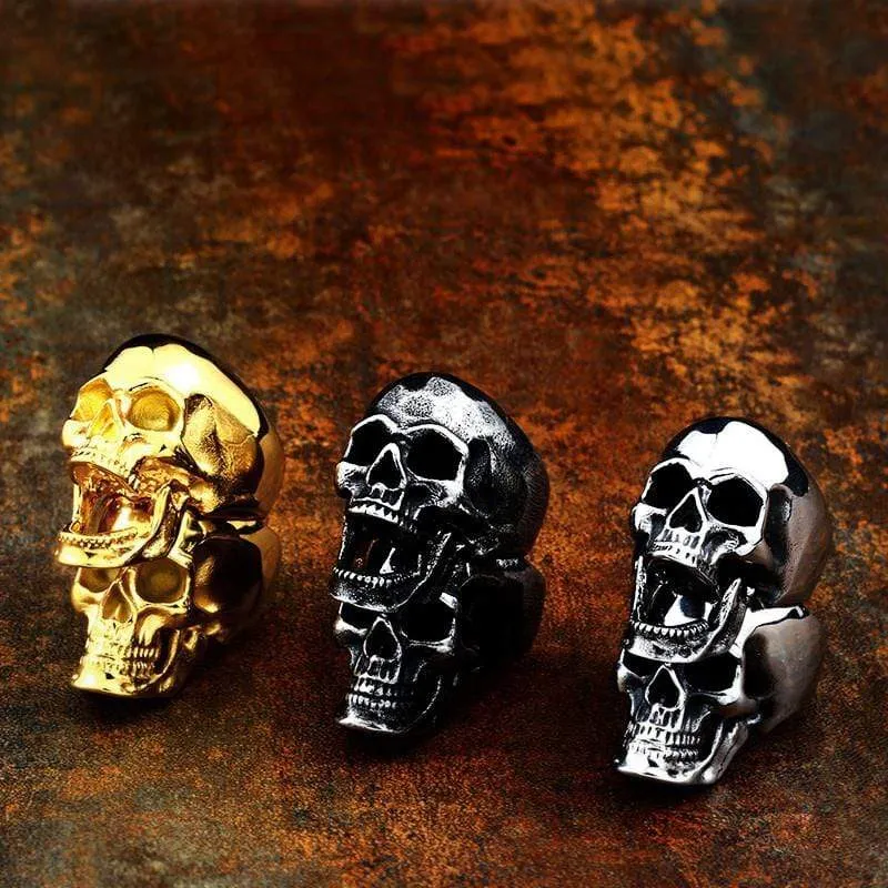 Gothic Punk Totenkopf Ring für Herren