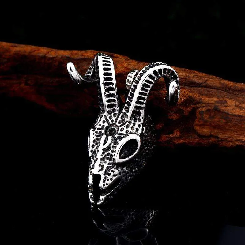 Gothic Punk Antilope Totenkopf Halskette für Herren