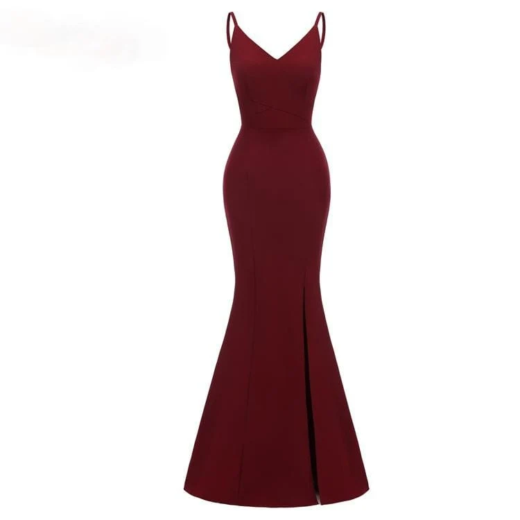 Damen Satin Maxi Slip Kleider Abendkleider