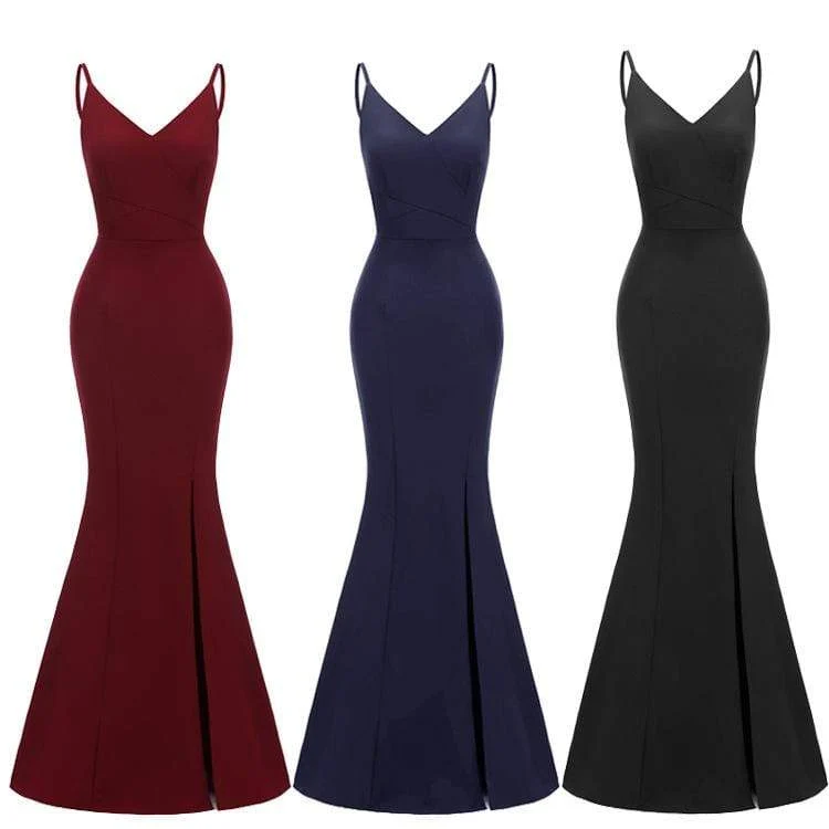 Damen Satin Maxi Slip Kleider Abendkleider
