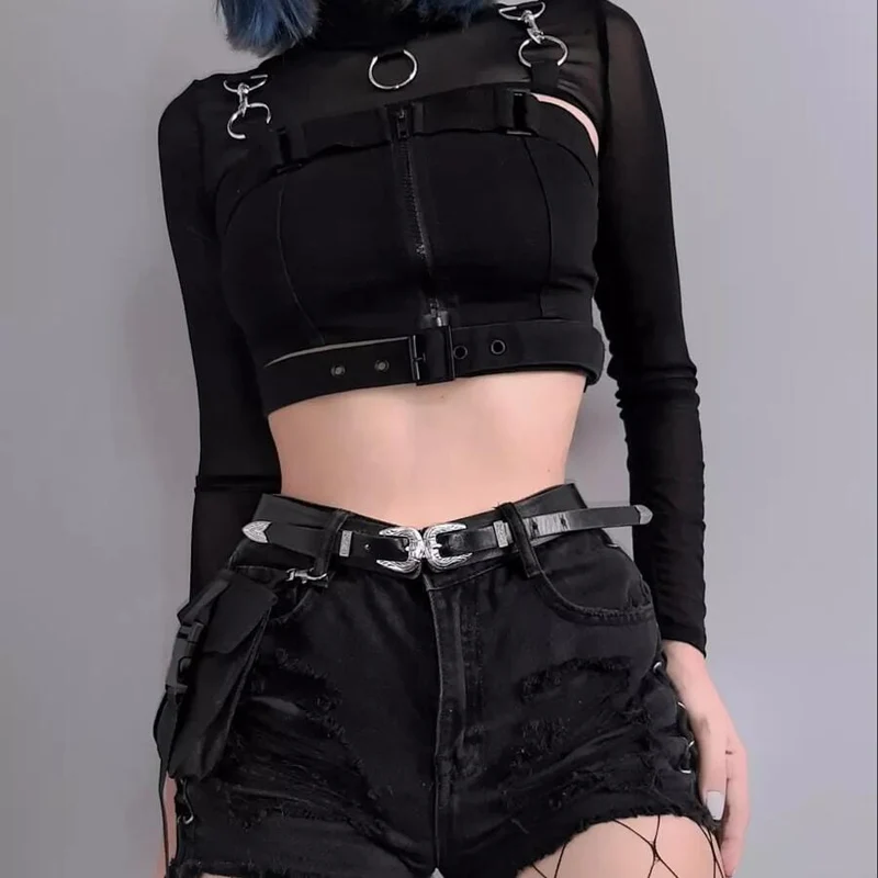Damen Gothic High-Collar Mesh Umhänge