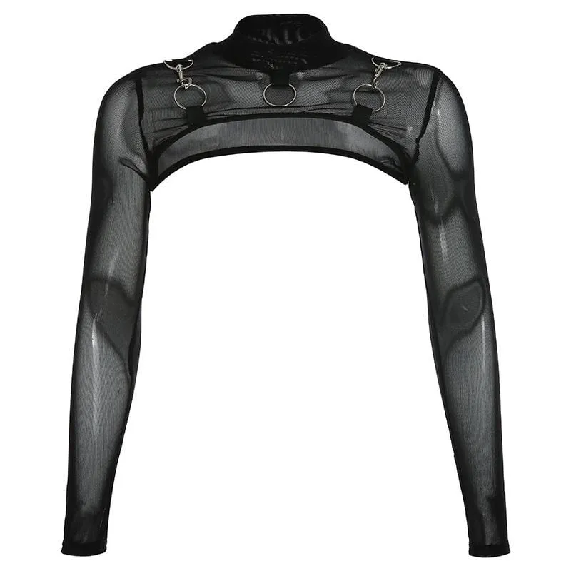 Damen Gothic High-Collar Mesh Umhänge