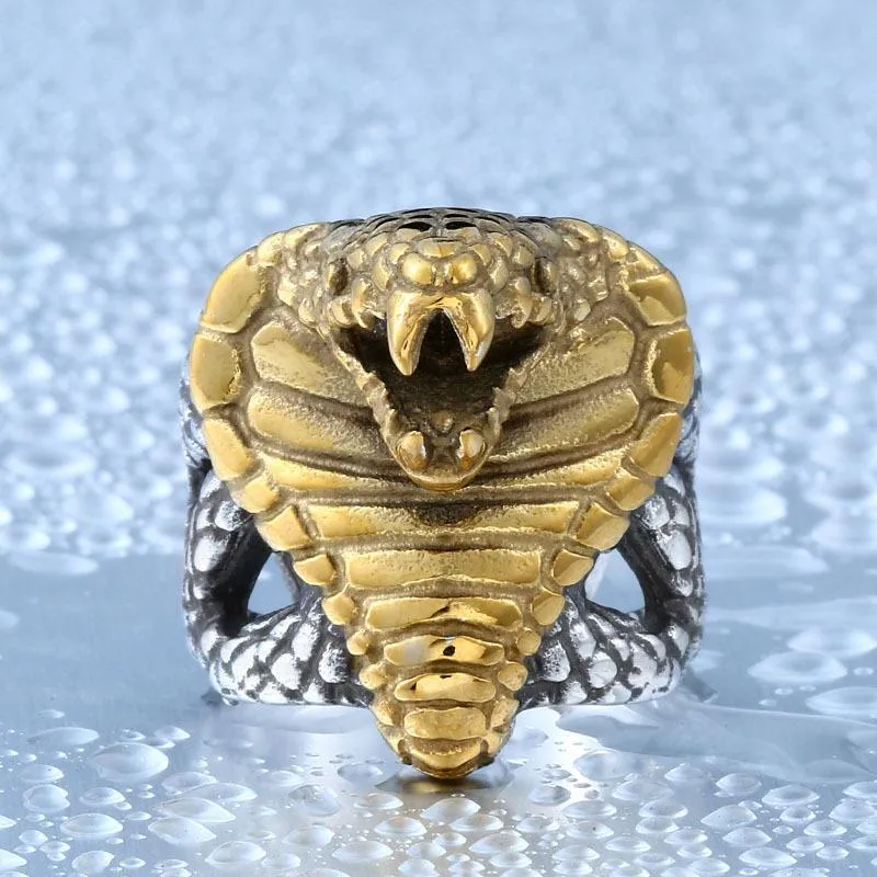 Herren Punk Snake's Head Ringe