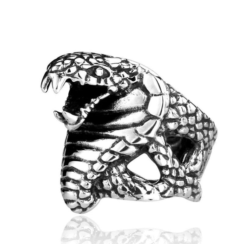 Herren Punk Snake's Head Ringe