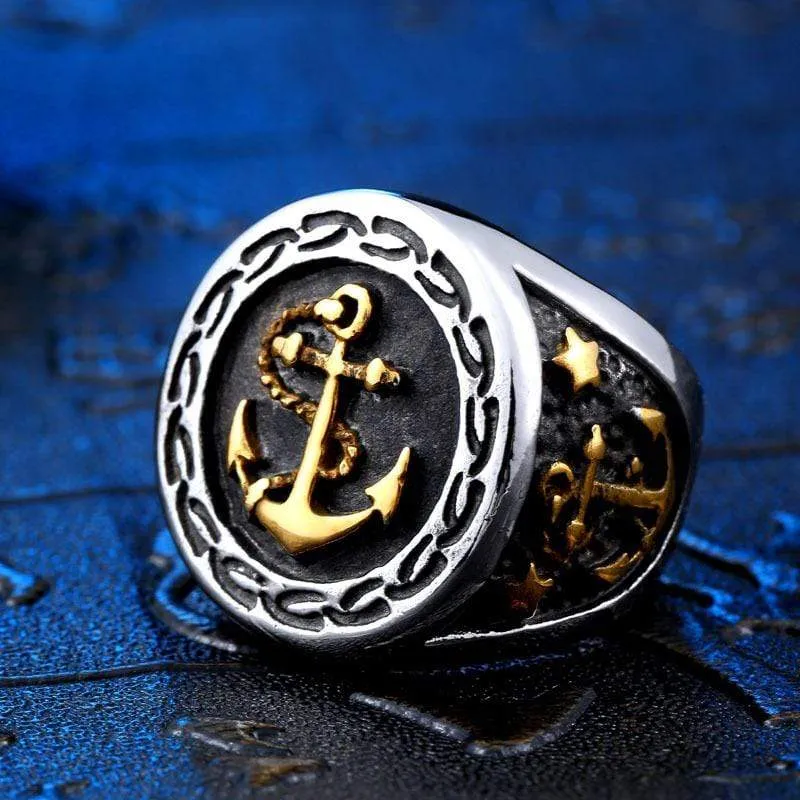 Punk Boat Anchor Rings für Herren