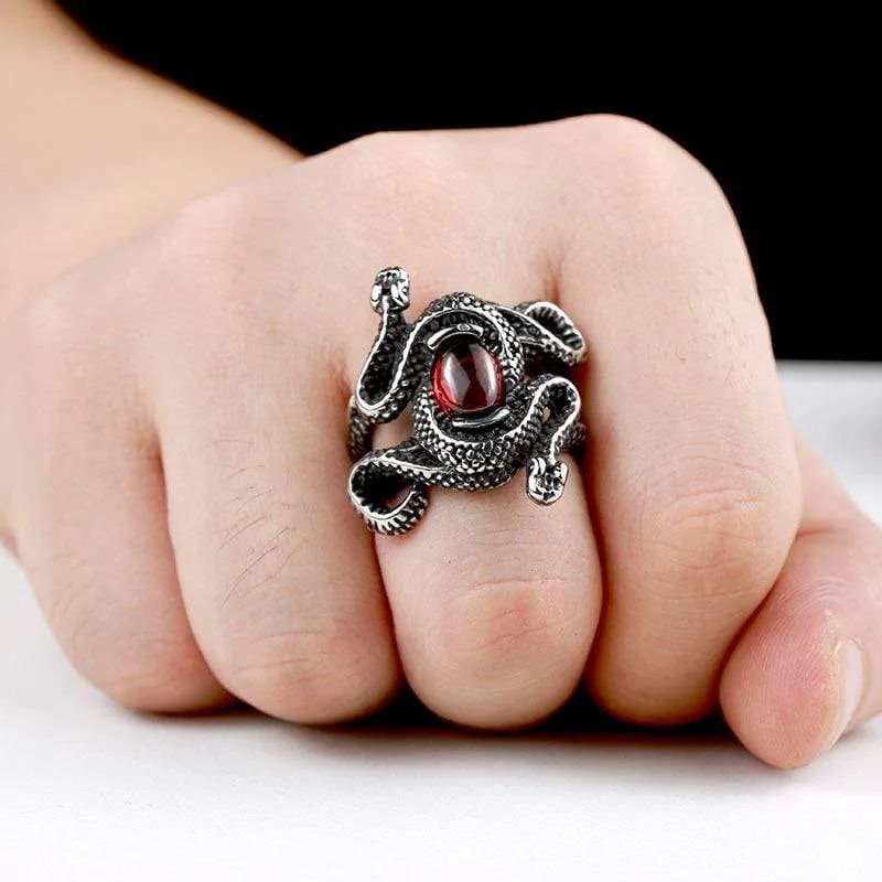 Herren Punk Snakes Perlenringe