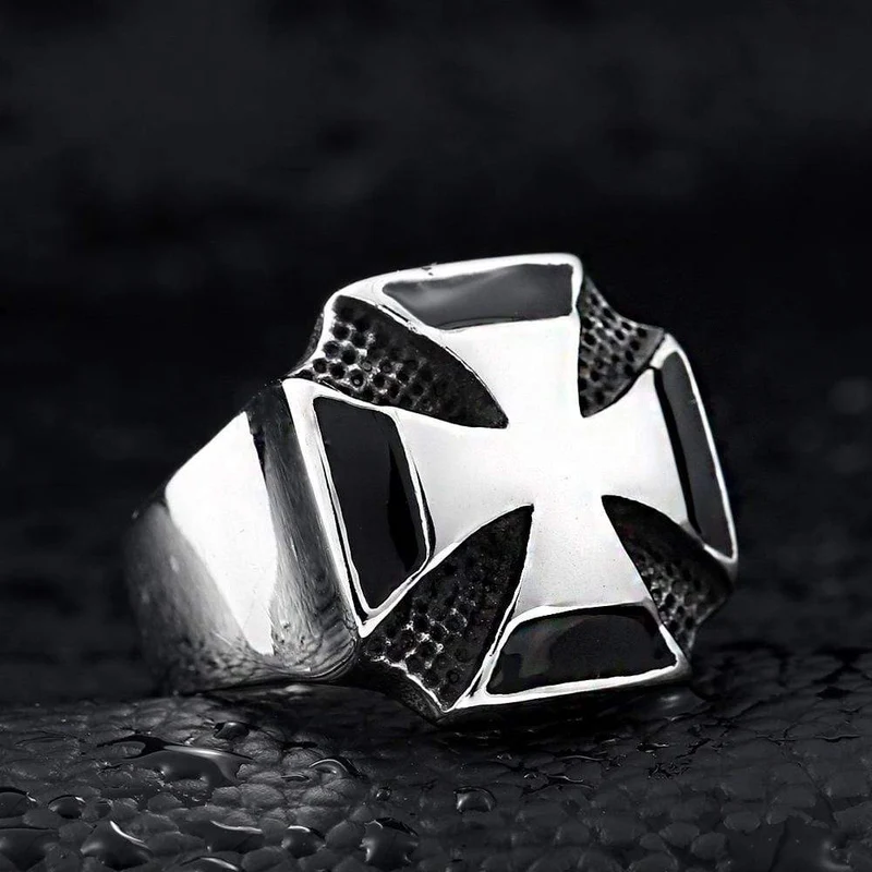 Herren Punk Kontrast Farbe Cross Ringe