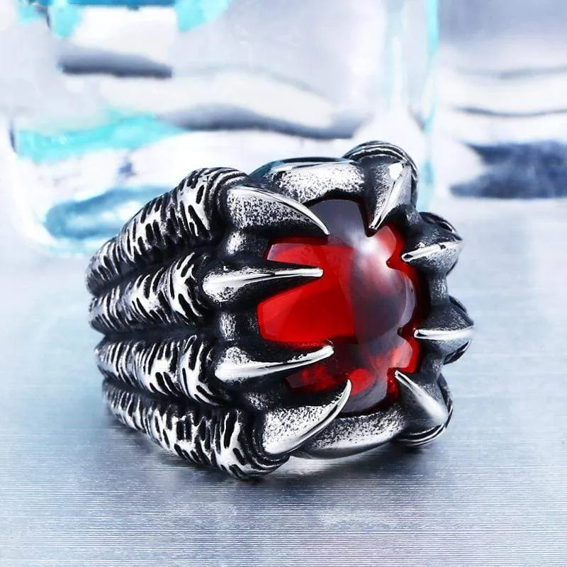 Herren Punk Dragon Claw Perlenringe