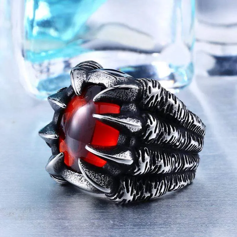 Herren Punk Dragon Claw Perlenringe