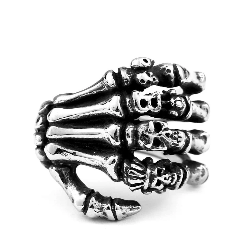 Herren Punk Bones Of Hand Schädel Ringe