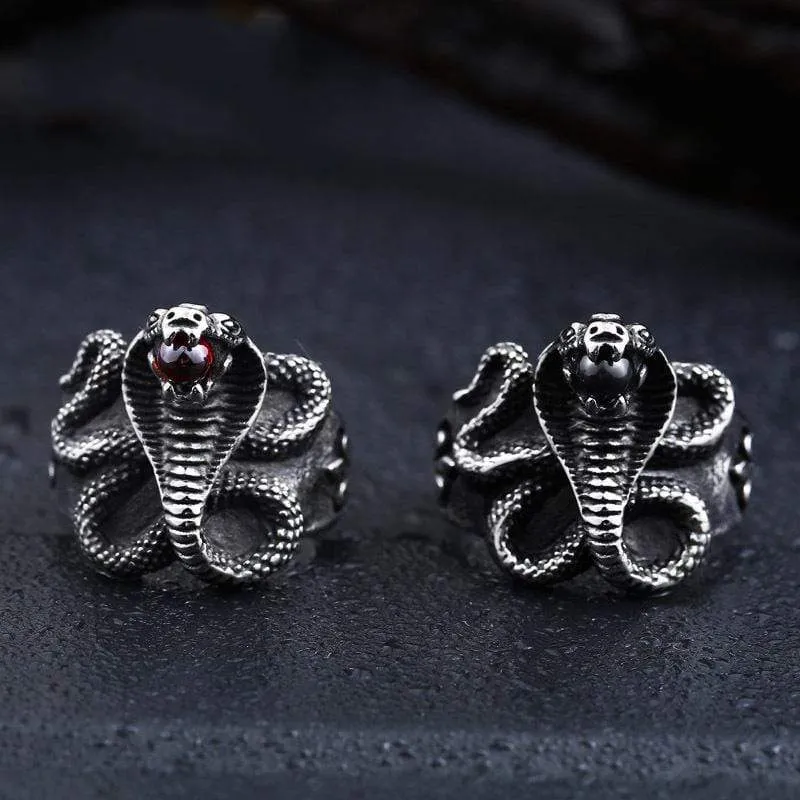 Herren Punk Cobra Perlenringe