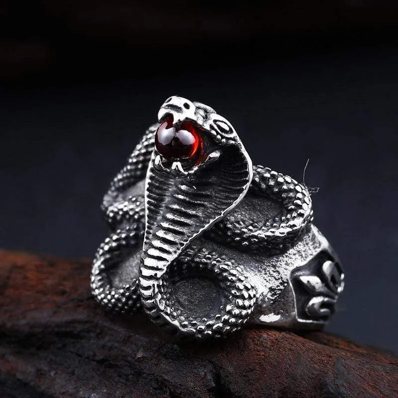Herren Punk Cobra Perlenringe